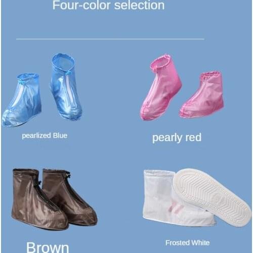 Rain boots, rainproof, thick, wear-resistant, outdoor camping and cycling, reusable non-slip mid-to-high tube shoe cover SP061