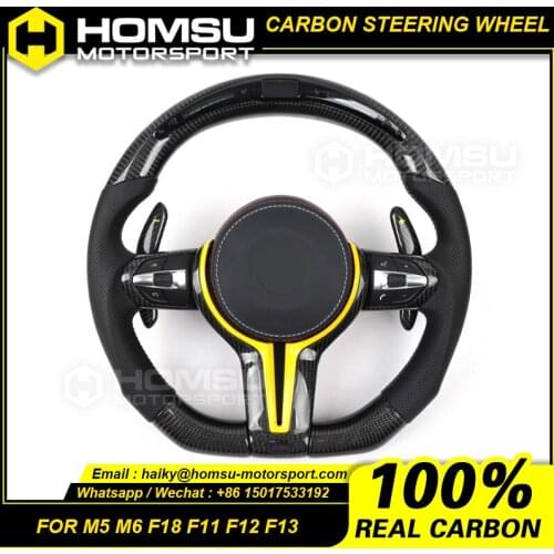 Custom alcantar carbon fiber steering wheel For bm w M5 M6 F18 F11 F12 F13 racing wheel convertible