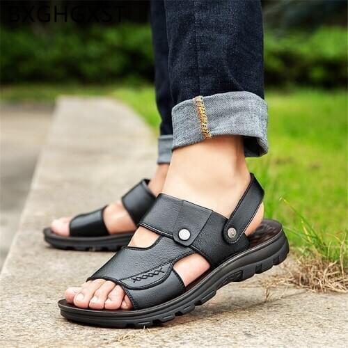 Summer Sandals for Men 2020 Designer Slides Beach Luxury Sandals Casual Shoes Men Summer Mens Sandals Genuine Leather Zapatos