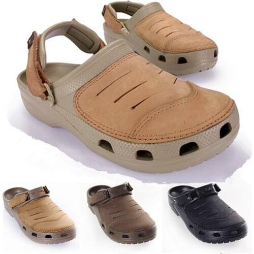 Sandals Hole Shoes Men Home Slippers Summer Hollow Out Crocks Outdoor Shoes Men Rubber Clogs Hombre Sandles Slides