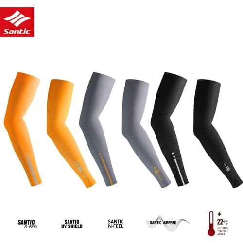 Santic Cycling Cooling Arm Sleeves Cover Mountain Road Bike Breathable Cuff Spring Summer Sun Protection Comfortable Asian Size