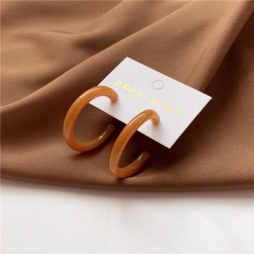 SHELA S925 Sterling Pins Acrylic Resin Stud Earrings for Women C Ring Boho Geometric Fashion Jewelry Pendientes wholesale