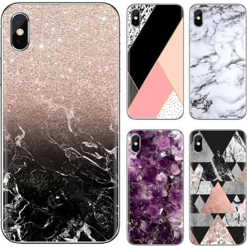 Rose Gold Glitter Marble Designs Silicone Phone Case For Xiaomi Redmi 2 S2 3 3S 4 4A 5 5A 5 6 6A 7A 9 9T 9C 9A Pro Pocophone F1