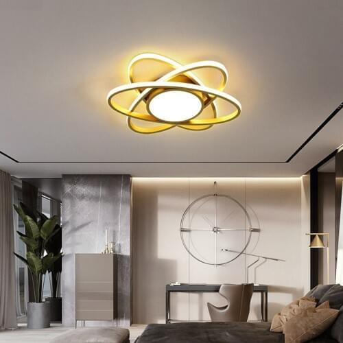 New Modern led ceiling lights for living room bedroom study room kitchen Home RC Dimmable ceiling lamp fixtures black/gold