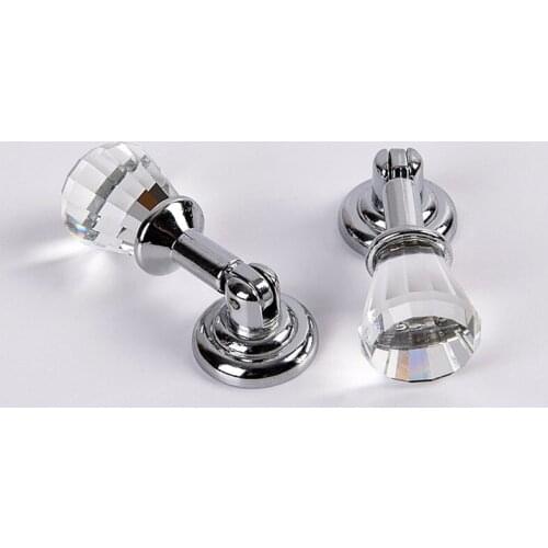 Modern simple fashion drop Pendant Transparent glass crystal drawer shoe cabinet tv cabinet knob polished chrome cupboard handle