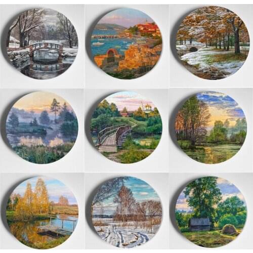 Stanislav Brusilov Wall Decorative Background Art Plate Handmade Wall Plate High-Quality Beautiful View Decorative Plate