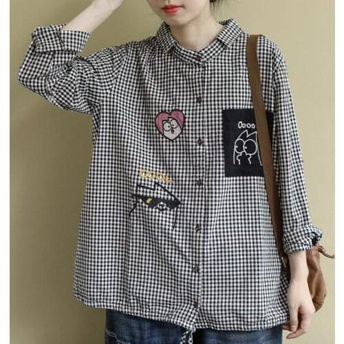 Sutimine Women's Shirts With Embroidery