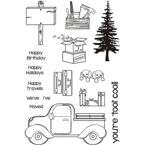 Fun travelers road trip stamps clear planner journal stamps planner scrapbooking