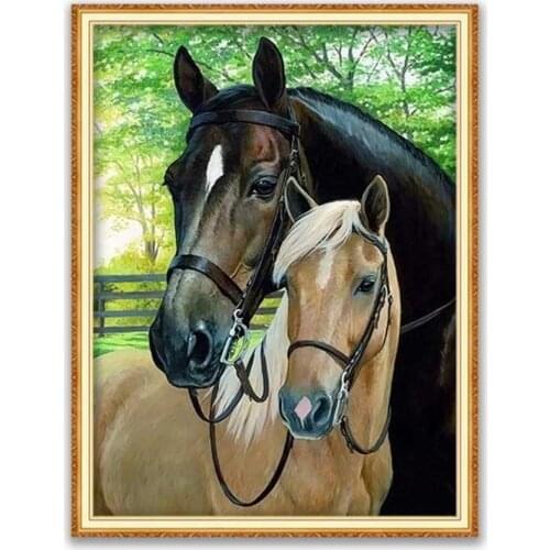 Animal Horse DIY 11CT Embroidery Cross Stitch Kits Craft Needlework Set Printed Canvas Cotton Thread Home Decoration Hot Sell