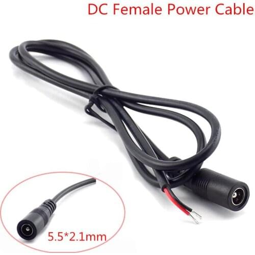 0.25M/0.5M/1M Power Cable Extension 12V DC Female Power Cable 12V 22AWG CCTV Adapter Connector Cable 5.5*2.1mm DC Power Plug