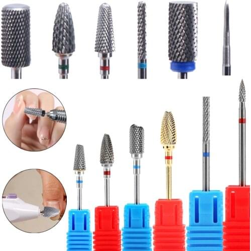 1PC Carbide Nail Drill Bit Milling Cutter Polishing Electric Manicure Rotate Accessories Nail File Exfoliation Burr Gel Tool