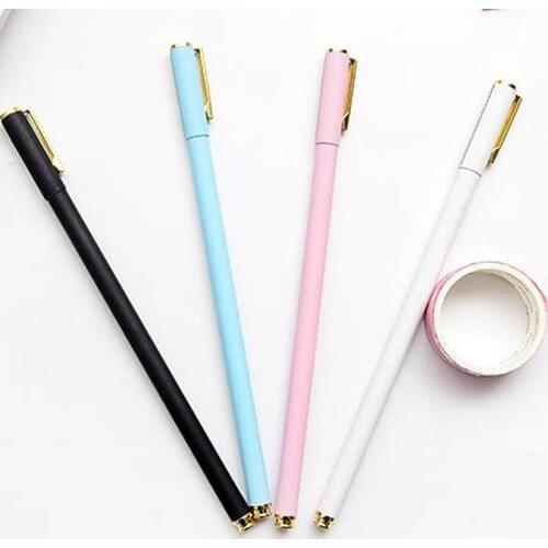 1pcs Metal Gel Pen 0.5mm Kawaii Stationery Novelty Cute Gel Pens Cartoon Cute Pens Stationery Black Pen Kawaii School Supplies