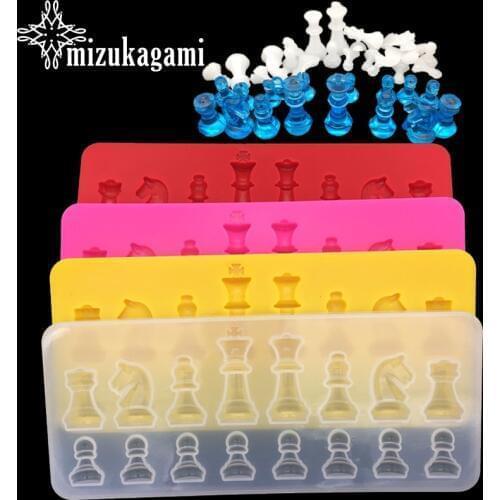 1pcs UV Resin Jewelry Liquid Silicone Mold International chess Resin Charms Molds For DIY Intersperse Decorate Making Jewelry