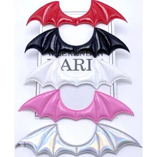 10pcs/lot 4*14.5cmLeather Demon Bat Wings Handmade DIY Jewelry Accessories Halloween Costume Vampire Hairpin Decoration Material