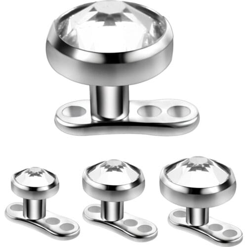 10Pcs/lot G23 Titanium Dermal Anchor Base & Top Set Micro Dermal Piercing Hide In Skin Diver Body Piercings Jewelry Sexy Wholesa