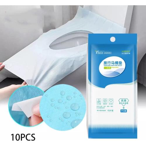 10pcs / Pack Disposable Toilet Pad Paper Seat Cover Protector Camping Travel Toilet Bath Mat Pad Bath Cushion Set