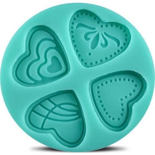 4 Styles 3D Silicone Heart Loving Shaped Baking Mold Fondant Cake Tool Chocolate Candy Cookies Pastry Soap Moulds