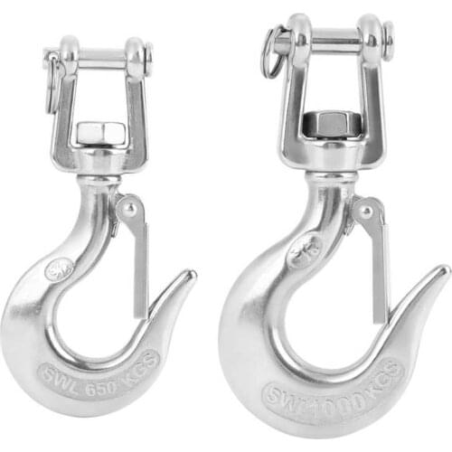 650kg/1000kg 304 Stainless Steel Swivel Lifting Hook with Latch Rigging Accessory Hook and Loop