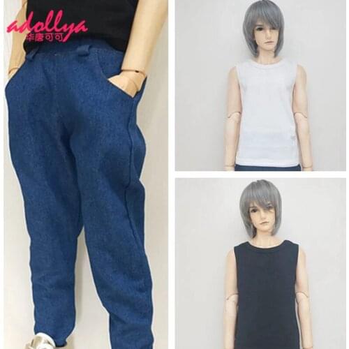 Adollya Doll Accessories Male Style Cloth Vest Cotton Doll Clothes Trousers Pants Suitable for 1/3 1/4 1/6 BJD Dolls