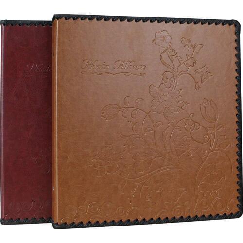 Retro Luxury 160 Holds Self-Stick Page Photo Album Book Family Wedding Album PU Leather Cover Holds 3x5 4x6 5x7 6x8 8x10 Photos