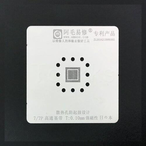 Amao 0.1mm for Baseband IC BGA Stencils for iPhone 6/6P/7/7P/8/8P/X/XS/XS Max/11/11 Pro /11 Pro Max BGA Steel Mesh