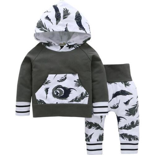 Children Baby Girls Clothing 2018 Autumn Winter long-sleeved hoodie Tops+pants infant 2pcs suit baby boy clothes outfit