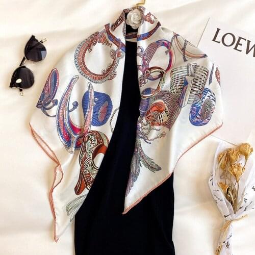 Designer Simple Handkerchief Iterary 90cm Square Scarf Chiffon Scarves Sunscreen Beach Towel Muslim Hijab Career Shawl Bandana