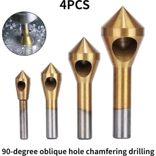 4-piece Set of High Speed Steel Bevel Chamfering Machine, Titanium Plated Inner Chip Removal Chamfering Machine, Spot Facer Set