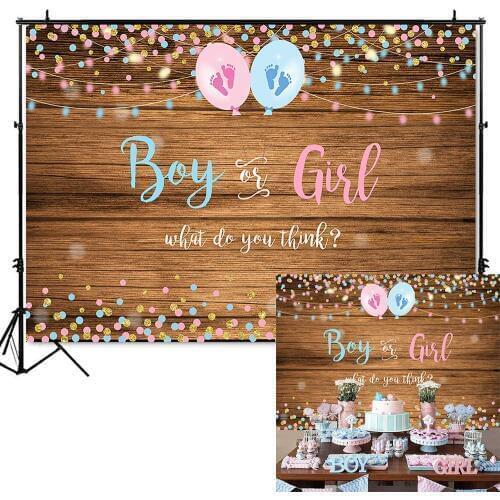 Neoback gender reveal backdrop for photography party decoration banner boy or girl photo background studio computer printed 511