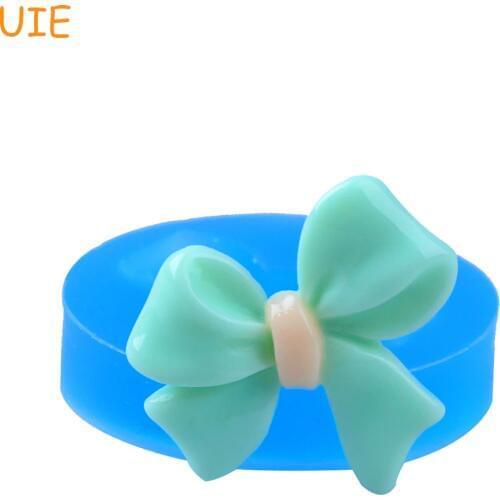 FYL307U Nifty Bow Silicone Mold Fondant Craft Polymer Clay Icing Soap Wax Jewelry Hard Candy Flexible Molds 30mm