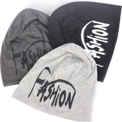 Geebro Men Women Fashion Letter Pattern Hedging Skullies Beanies Cap Knitted Soft Warmer Bonnet Unisex Cotton Baggy Casual Hat