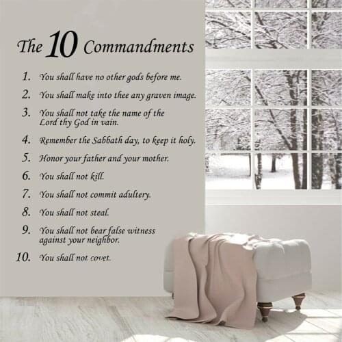 The Ten Commandments Christian Wall Sticker you shall have no other gods before me Art mural decor Bedroom poster Decals WZ207