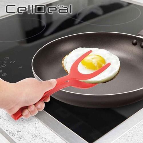 Cooking Spatulas Fried Egg Multipurpose 2 In1 Food Clip High Temperature Resistant Nylon Material Non-stick Spatula Kitchen Tool
