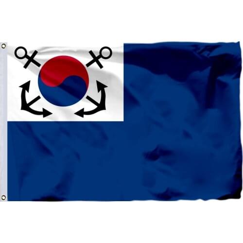 South Korea Naval Jack Flag 150X90cm (3x5FT) 120g 100D Polyester Double Stitched High Quality Banner Ensign Free Shipping