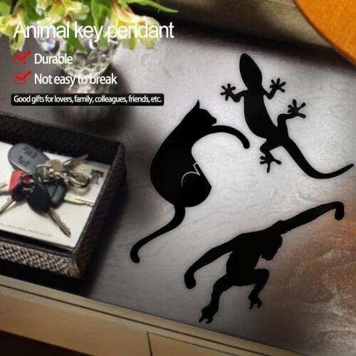 Wall Mounted Key Holder Room Decor Wall Key Rack Leash Hanger Retro Wall-mounted Animal Key Hook Gecko monkey cat key pendant