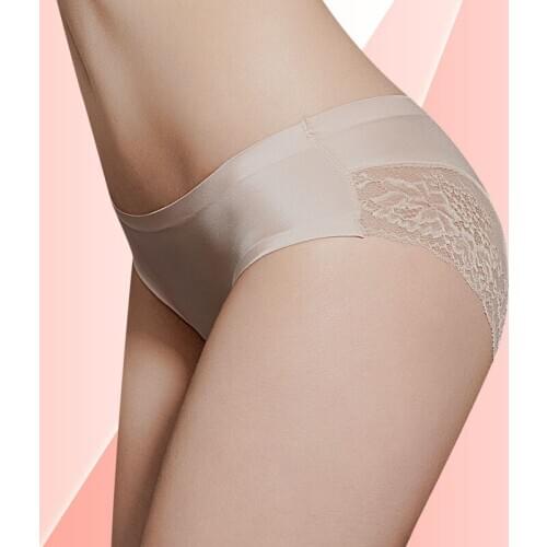 [Bottom Price]Womens Panties Lace Sexy Mid-Waist Briefs Pure Cotton Large Size Breathable Viscose Fiber Seamless