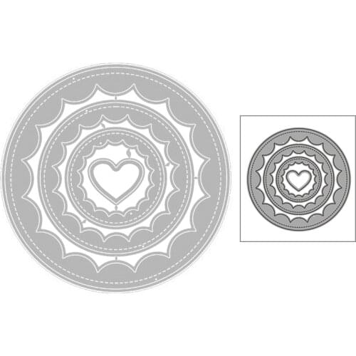 2020 New Hot Basic Circle Border Heart Nesting Lace Background Edge Wave Metal Cutting Dies and For Scrapbooking Foil No Stamps