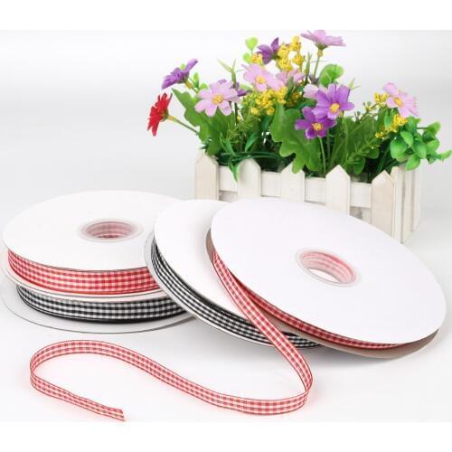 New Arrival 10Yards/Roll Printing Lattice Ribbon Black Red Color For Gift Wrapping Home Decoration Wholesale And Retail