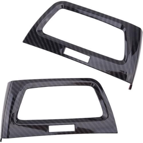 2pcs Carbon Fiber Grain Console AC Air Outlet Vent Bezel Trim ABS fit for Honda Accord Crosstour 2008 2009 2010 2011 2012 2013