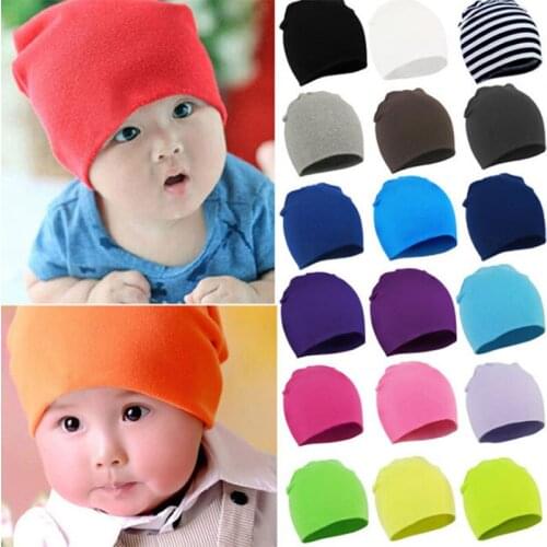 Newborn baby hip-hop hip-hop hat fashion baby hat boys and girls cap elastic spring autumn winter baby cap solid color children