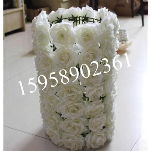 SPR Free Shipping 60*40cm white Artificial silk rose flower wall wedding background lawn/pillar flower home market decoration