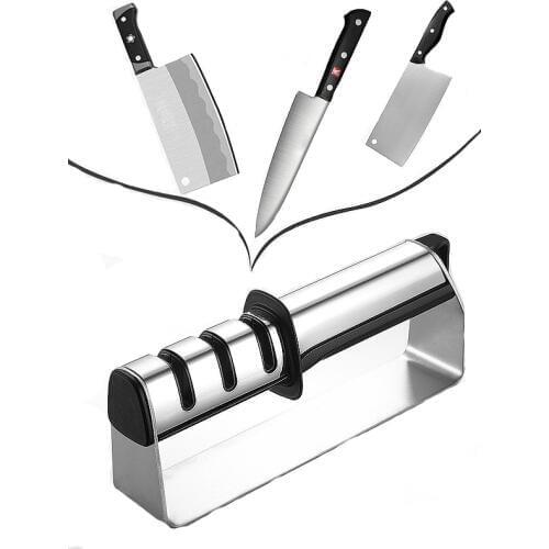 High Quality Stainless Steel Manual Knife Sharpener 3 Stage Steel Diamond Ceramic Coated Knife Sharpener Kitchen Sharpening Tool
