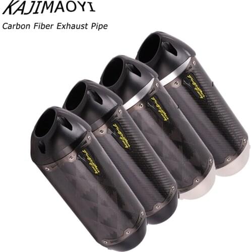 KAJIMAOYI Universal Motorcycle Real Carbon Fiber Slip On Exhaust Muffler Pipe Escape with DB Killer for Most Motorcycle