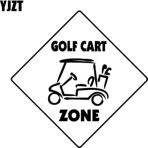 YJZT 15.6CM*15.6CM Golf Cart Crossing Sign Zone Bumper Decoration Vinyl Decals Fashion Car Sticker Accessories C31-0503
