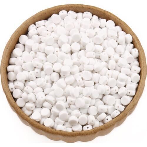 100/200PCs Mixed Shape Pure white Acrylic Round Cube Beads For Jewelry Making diy Handmade Bracelet Necklace