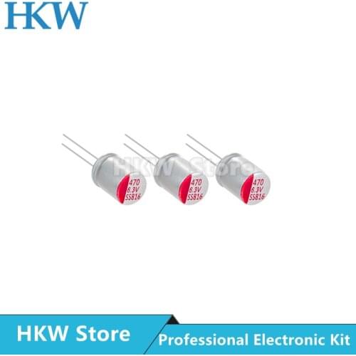 20pcs NEW 470uF 6.3V 6x8mm Super Low ESR 6.3V470uF For Motherboard VGA Solid Aluminum Capacitor 470UF6.3V High Quality