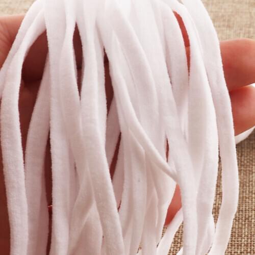 5 MM Elastic Cord band Sewing 50M White Nylon Cotton Elastic Cord Stretch Elastic Rope Trim