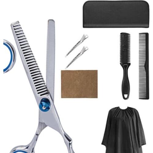 6" Barber Thinning Shears Scissors Sweep Cloth Hair Cutting Capes Salon Tool