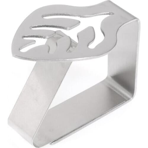 6pcs Leaf Shape Stainless Steel Tablecloth Clip Silver Fashion Non-slip Clamps Tablecloth Clip Dining Table Cover Holder Clip