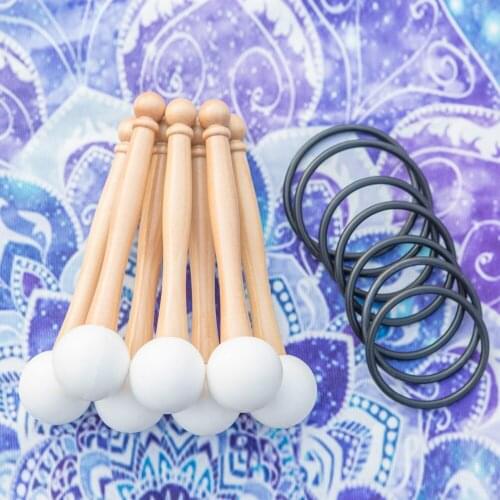 7 pcs Rubber Striker Rubber Mallet and O ring for Playing Crystal Singing Bowl